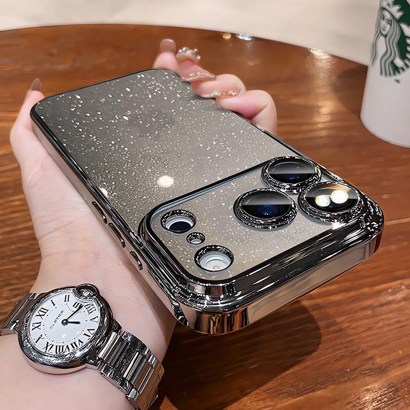 Совместимый iPhone 17 Pro Max Гальванизированная блестящая защитная пленка для камеры с полным покрытием, противоударный защитный чехол