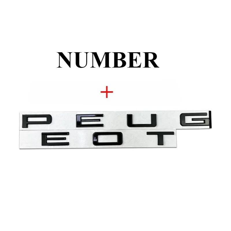 Metal Car Tail Trunk Letter Badge Sticker Auto Side Letter Emblem Sticker for Peugeot 208 308 508 2008 3008 5008 Accessories