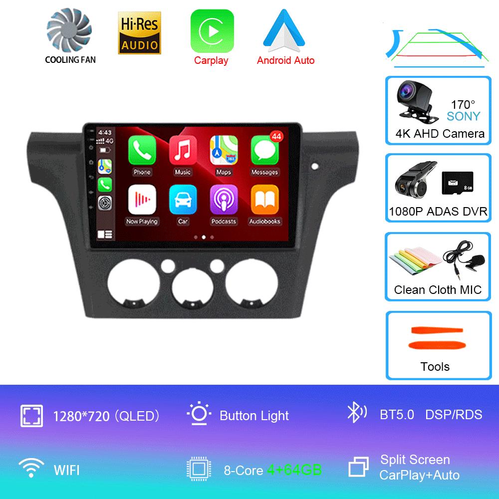 Android 14 Автомобильное радио для Mitsubishi Outlander 1 2001-2005 Мультимедийный видеоплеер Стерео GPS-навигация Carplay Andorid Auto 5G