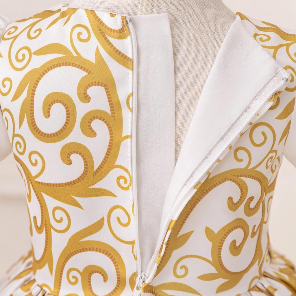 Вечернее платье принцессы-мусульманки с Ближнего Востока для малышей - Дизайн в стиле пэчворк белого цвета