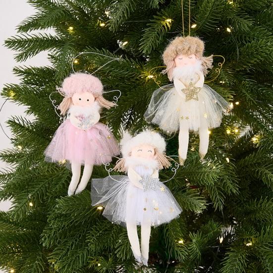 Mini Christmas Angel Doll Ornaments Christmas Tree Plush Angel Pendant for Xmas Birthday Thanksgiving Wedding Valentine's Day Decoration