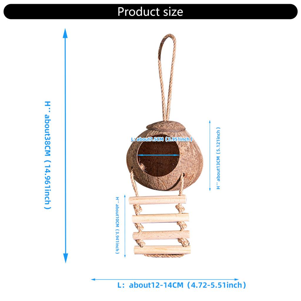 Домик для хомяка Лестница для восхождения Кокосовые убежища Гнездо Место обитания Декорации для Мини Песчанок Золотые Медведи Морские Свинки Маленький питомец