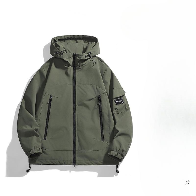 Jacket Men's Streetwear Waterproof Windproof Oversized Workwear Coat for Hiking Camping Fishing Hooded Outdoor Techwear