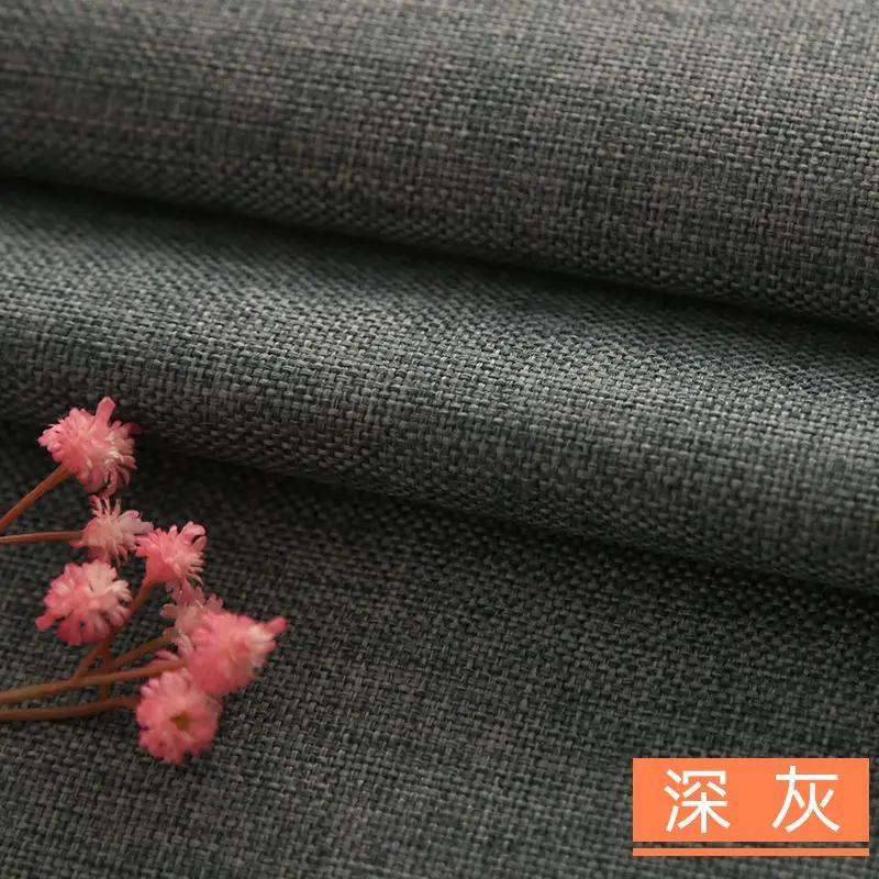 Утолщенная хлопково-льняная ткань полотняного переплетения бамбук на метр для дивана, сумок, скатертей, штор, ткань для шитья своими руками, носимая, черная