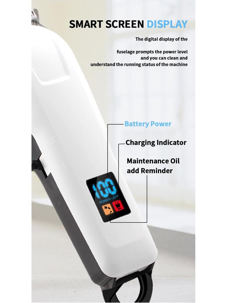 Многоскоростная машинка для стрижки волос с ЖК-дисплеем, USB-зарядка, мощная электробритва