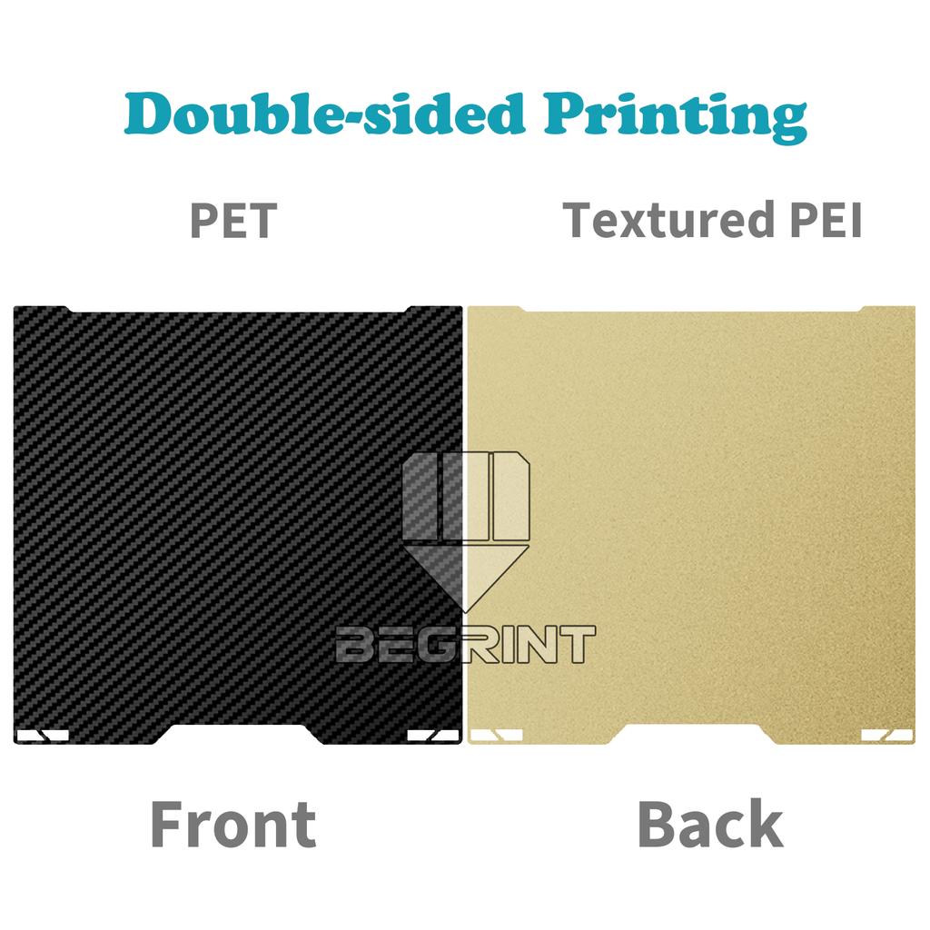 350x320mm Build PLate For Bambu Lab H2S H2D 3D Printer Parts Heat Bed Fiber Carbon Sheet PET PEI Textured Spring Steel Plate