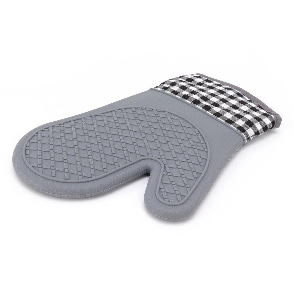 Silicone and Cotton Mitts Heat Resistant Glove Oven Glove for Home Kitchen Bakery Hotel