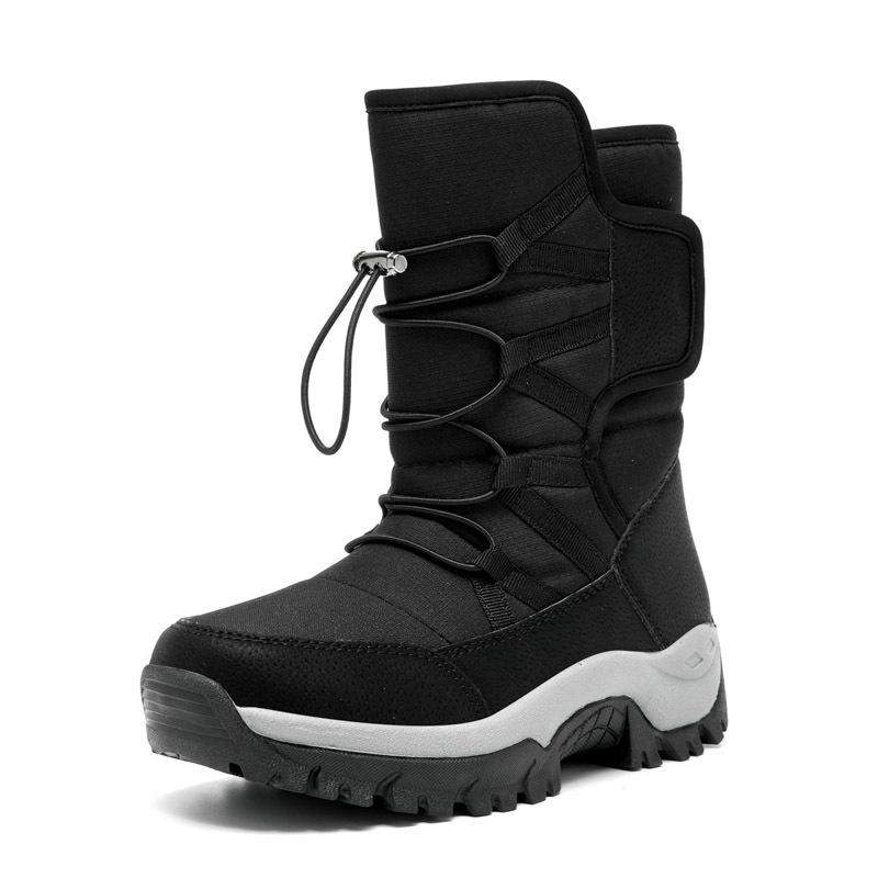 Winter high-top snow boots, flowing cotton shoes, piled and thickened platform snow shoes, waterproof and versatile women
