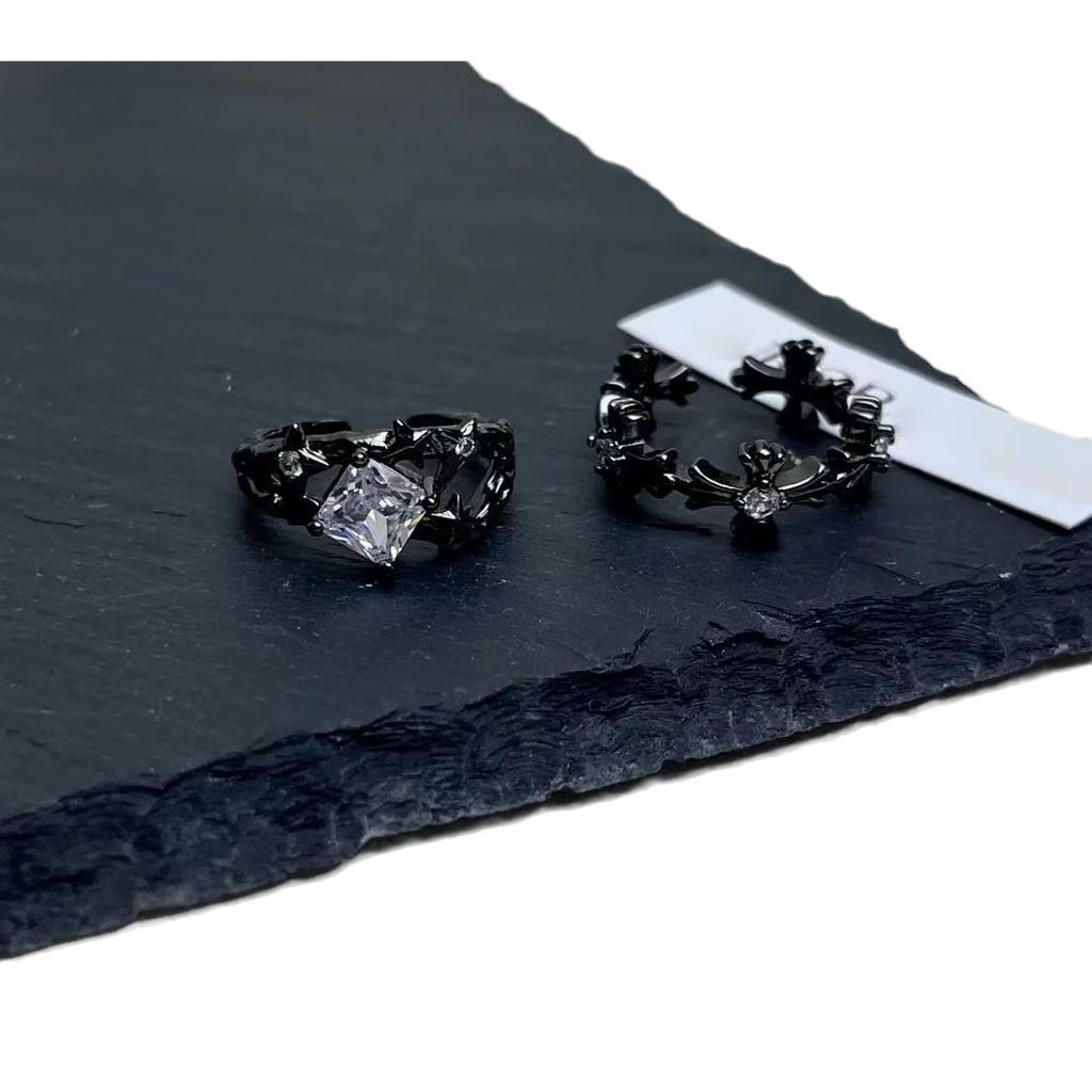 Star Light Dark Wind Ring Female Simple Fashion High Sense Star Index Finger Ring Niche Design Versatile Diamond Ring