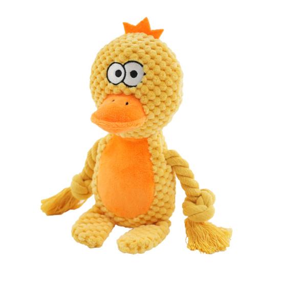 Плюшевая жевательная игрушка для собаки, пищащая плюшевая игрушка-животное для собаки, мягкие чучела с веревочными лапами, игрушка для прорезывания зубов щенка для агрессивных жевателей