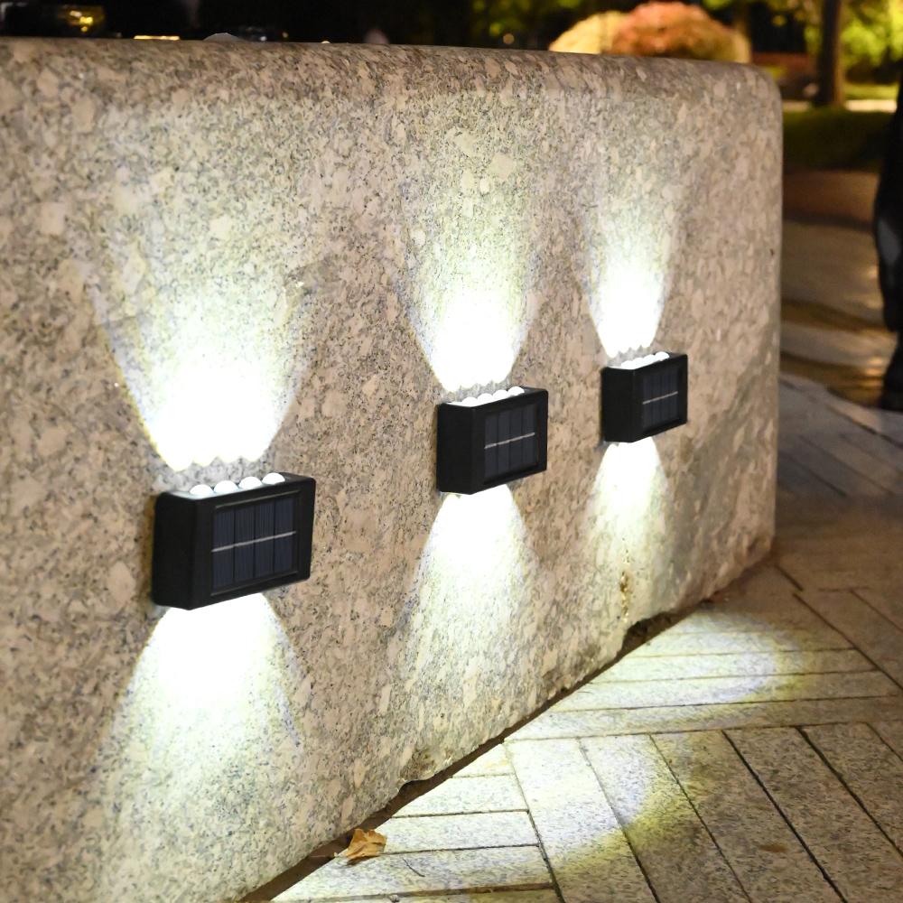 LED Solar Wall Lamp Outdoor Waterproof Up and Down Luminous Lighting for Garden Fence Decoration Sunlight Light