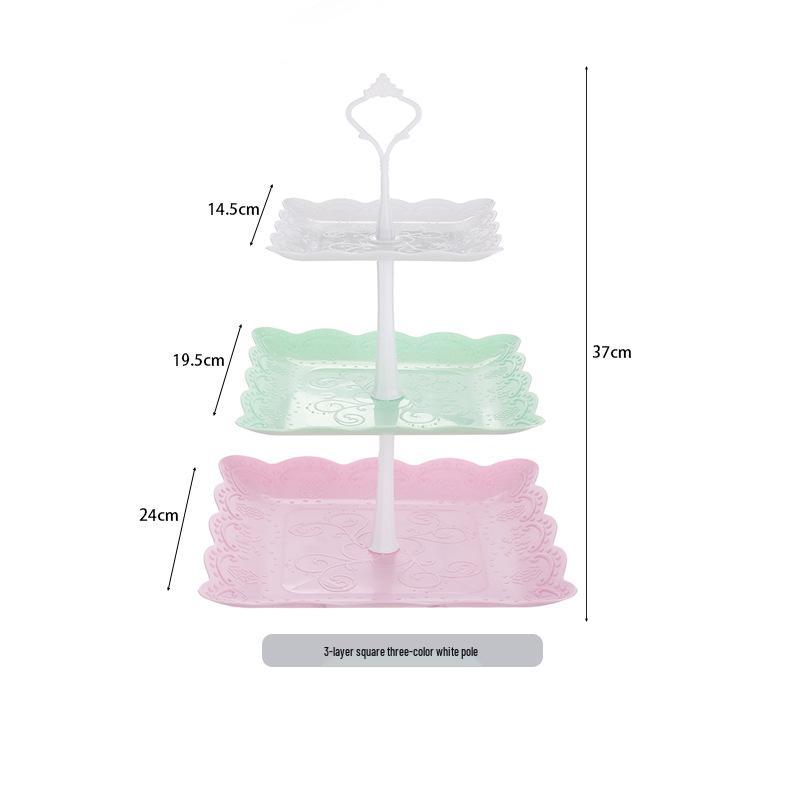 Трехъярусная подставка для торта к европейскому полуденному чаю - креативный многослойный пластиковый поднос для десертов и фруктовая тарелка