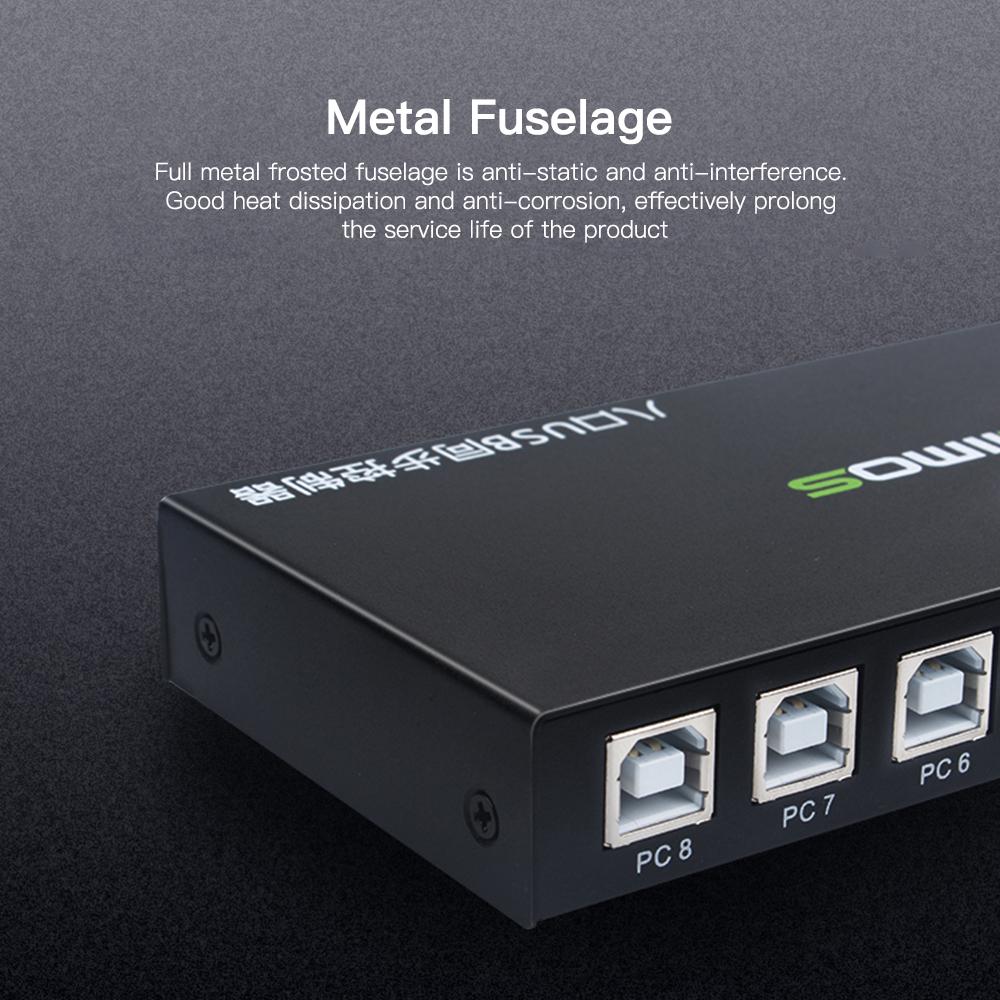 AIMOS 8 портов USB-синхронизатор USB-клавиатура и мышь Контроллер синхронизации KVM-переключатель Металл