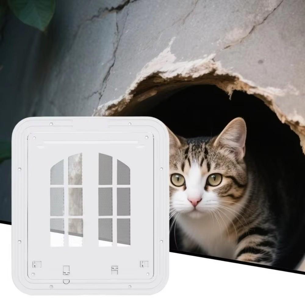 Self-Closing Pet Lockable Screen Door Reinforced Cat Door Hole Dog Screen Door House Accessories