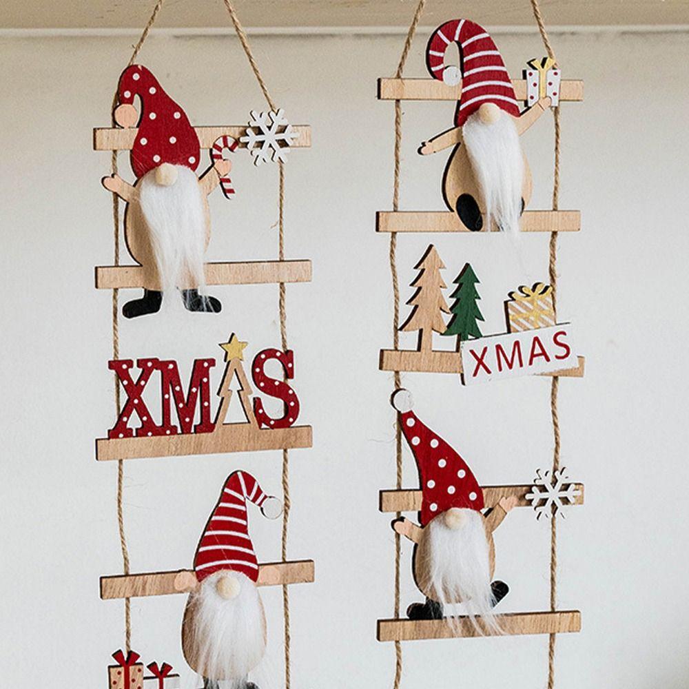 With Bells Climbing Ladder Santa Claus Pendants Cartoon Merry Christmas Decor Party Favors
