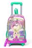 Коралловый детский розовый водно-зеленый школьный рюкзак с единорогом и рисунком для девочек с тремя отделениями 23933