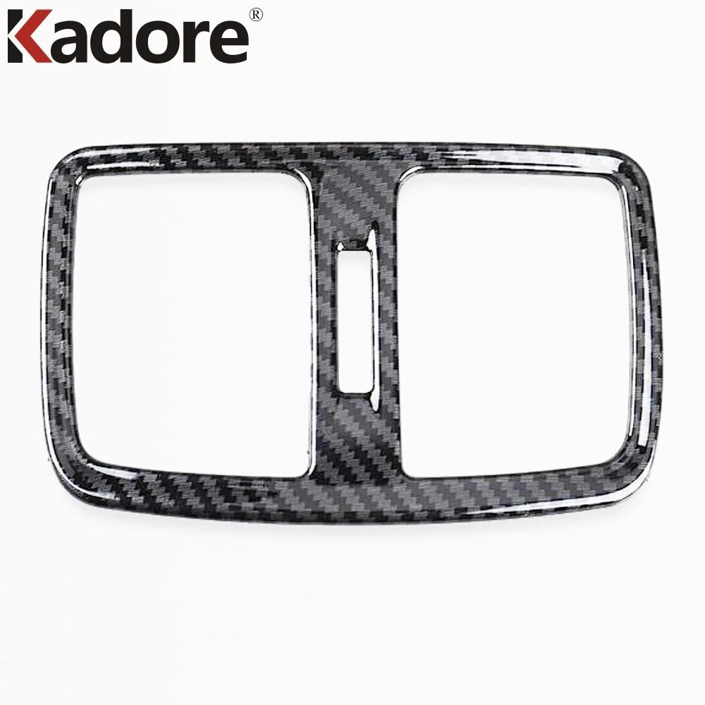 Car Armrest Box Rear Air Outlet Vent Cover Trim For Hyundai Tucson 2016 2017 2018 Carbon Fiber Interior Accessories