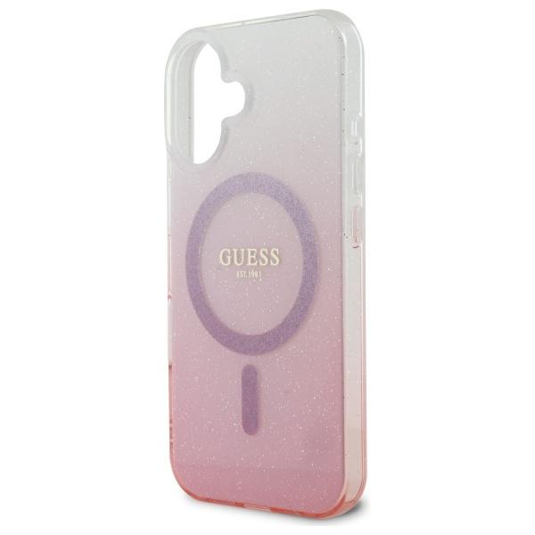 Guess Guhmp16Mhgrcelp Iphone 16 Plus6.7 Różowy/Pink Twarde Etui Iml Brokatowy Gradient Magsafe