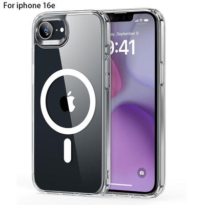 Чехол для iPhone 16e, чехол для Apple iPhone 16e Magsafe, магнитный чехол для беспроводной зарядки iPhone 16E, прозрачная противоударная задняя крышка