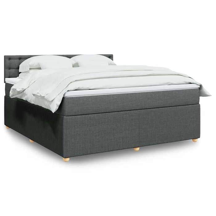 Maison Exclusive - Sommier à lattes de lit avec matelas Gris foncé 180x200cm Tissu