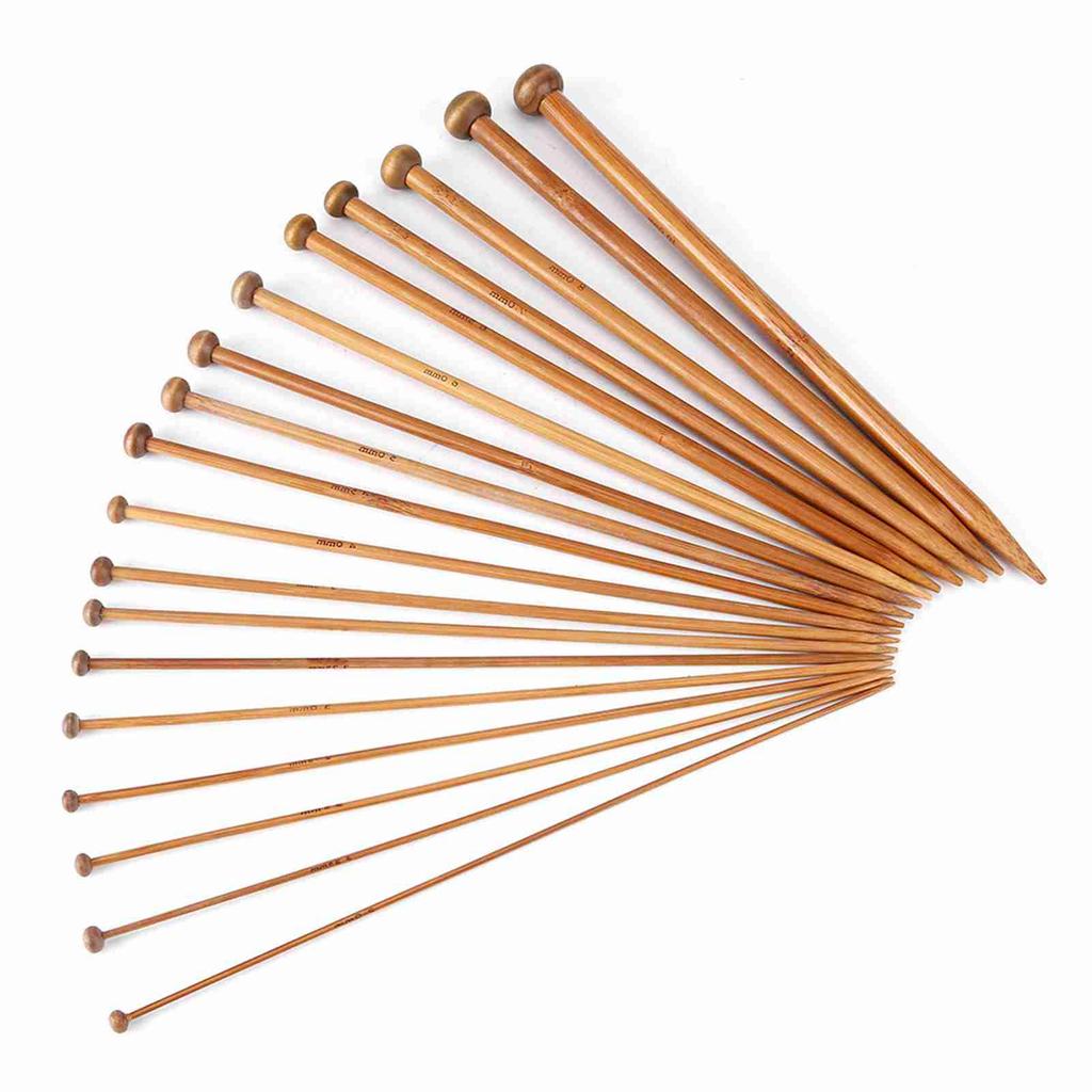 Набор бамбуковых спиц, карбонизированные спицы с одним острием, 18 размеров (от 2 мм до 10 мм)
