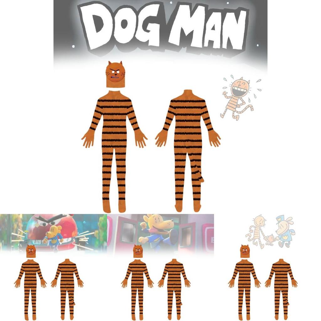 Dog Man Halloween Costume For Kids Featuring Adorable Pitty Cat Design Perfect For Cosplay