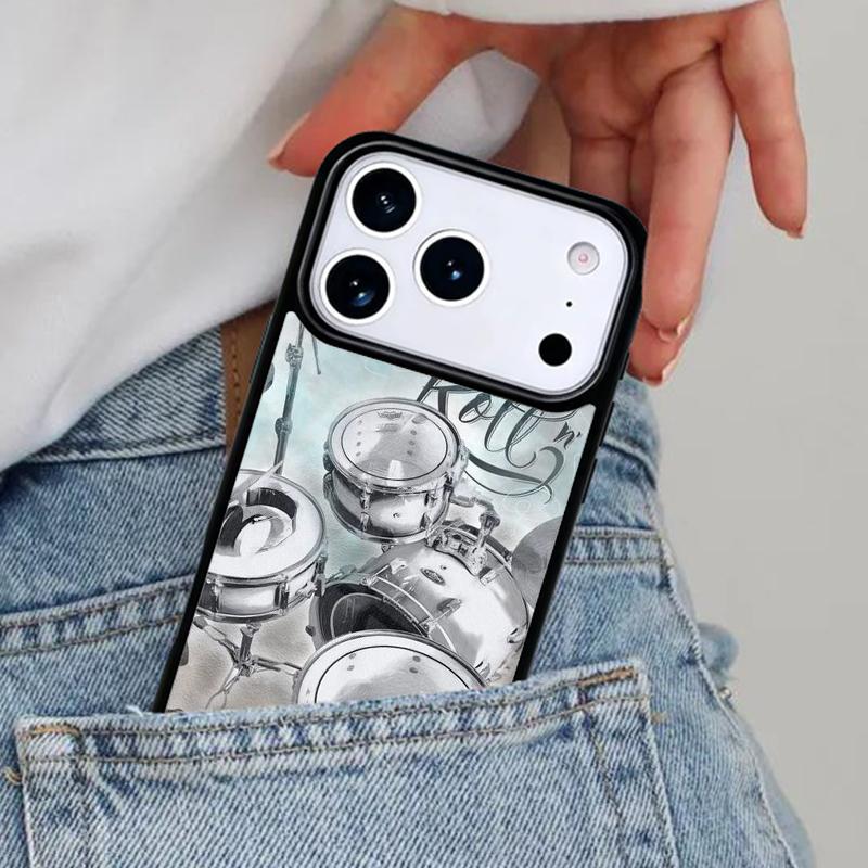 Чехол для телефона с изображением музыкального инструмента Барабан для iPhone 17ProMax 12 13 14 15 16e 17 Pro Max Plus Air Case