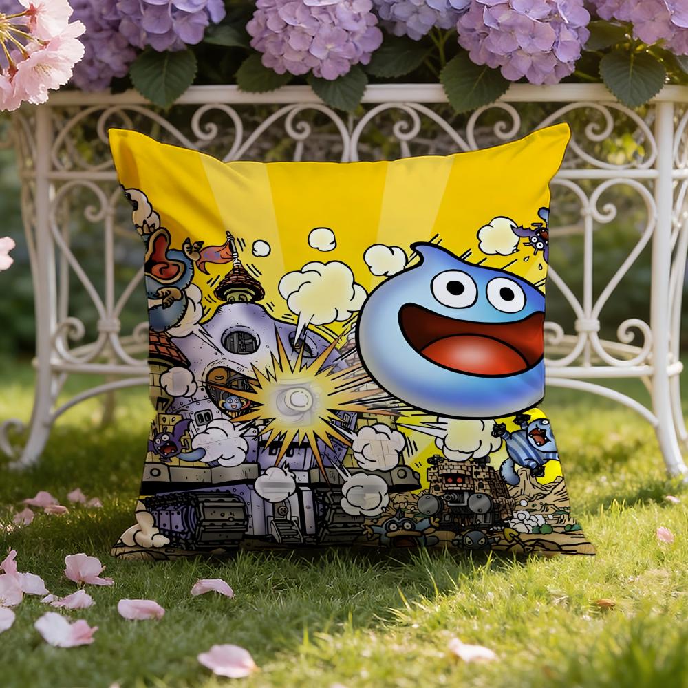 Anime D-Dragon Q-Quest Rocket Slime Cushion Cover Home & Car Dual-Scene Pillow Cover: Reversible for Premium Comfort