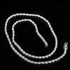 4MM Silver Plated Twisted Rope Jewelry Set, Minimalist Twist Chain Necklace & Bracelet Unisex Layering Daily Accessory
