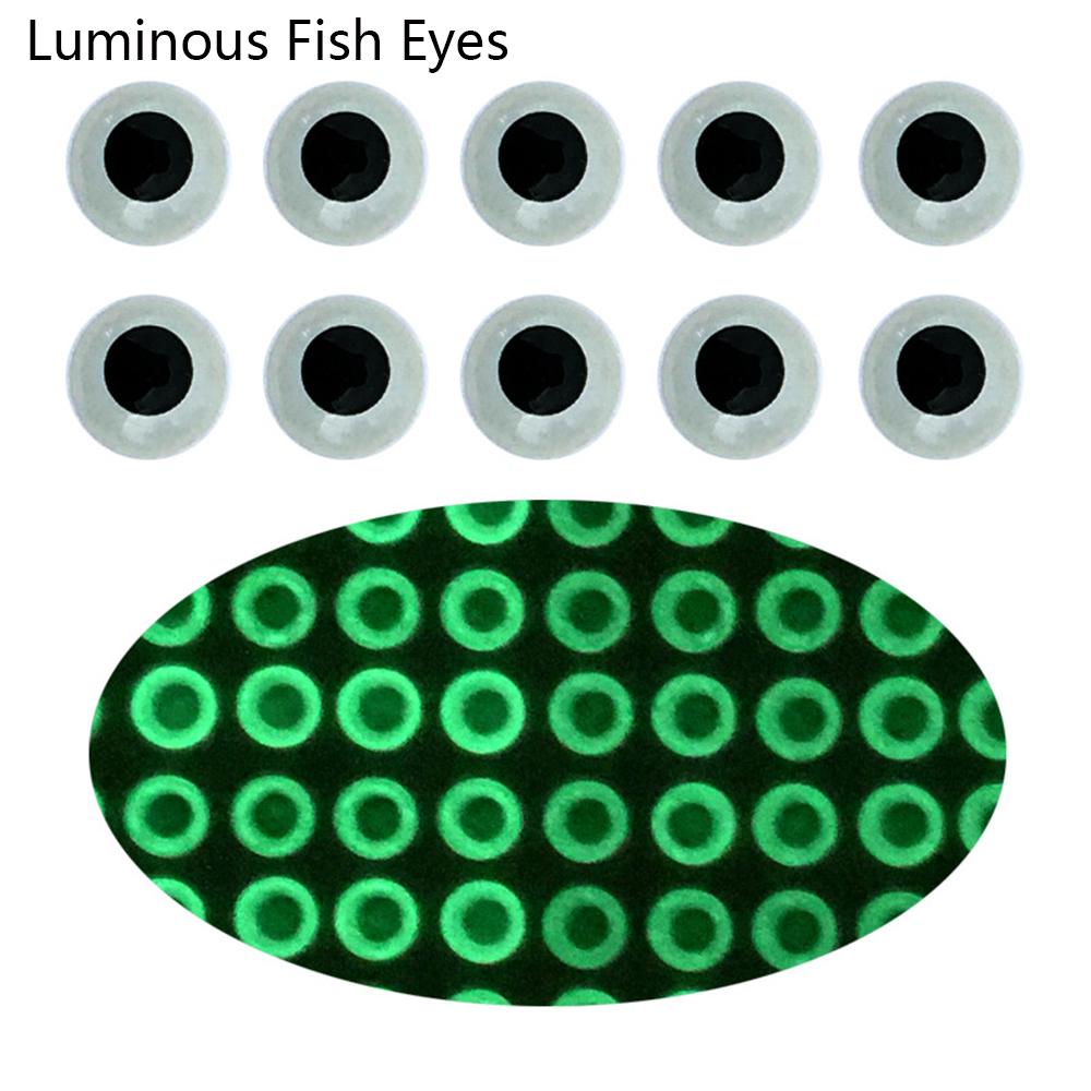 3mm/4mm/5mm/6mm Fly Tying Simulation Fishing 3D Holographic Luminous Fish Lure Eyes Fishing Bait