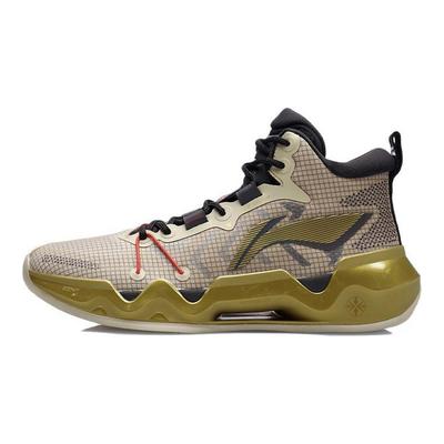 Баскетбольные кроссовки Li Ning Blade 2, удобные, универсальные, с амортизацией, противоскользящие, износостойкие, средней высоты, мужские, серо-зеленые ABAR087-5
