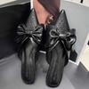 Fashion Bow Pointed Toe Women Slippers Flats Elegant Mules Shoes Luxury Women's Sandals 2025 Summer Fashion Slides Party New Woman Shoes