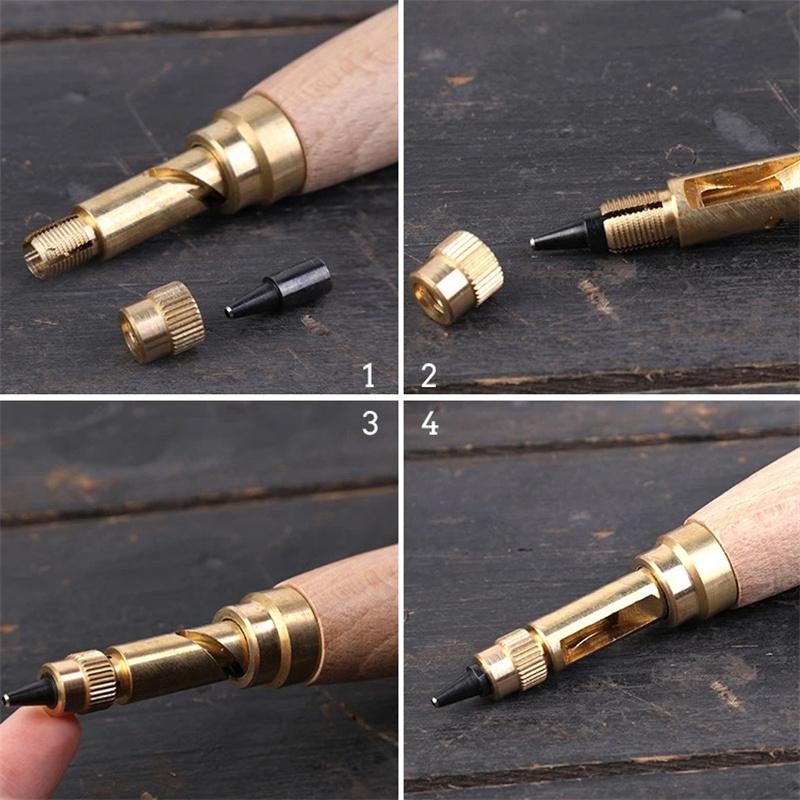 Дырокол с винтовым съемным дыроколом, автоматическая дрель с 6-ю насадками 1,5-4 мм, автоматический дырокол для ремней, инструмент для кожи