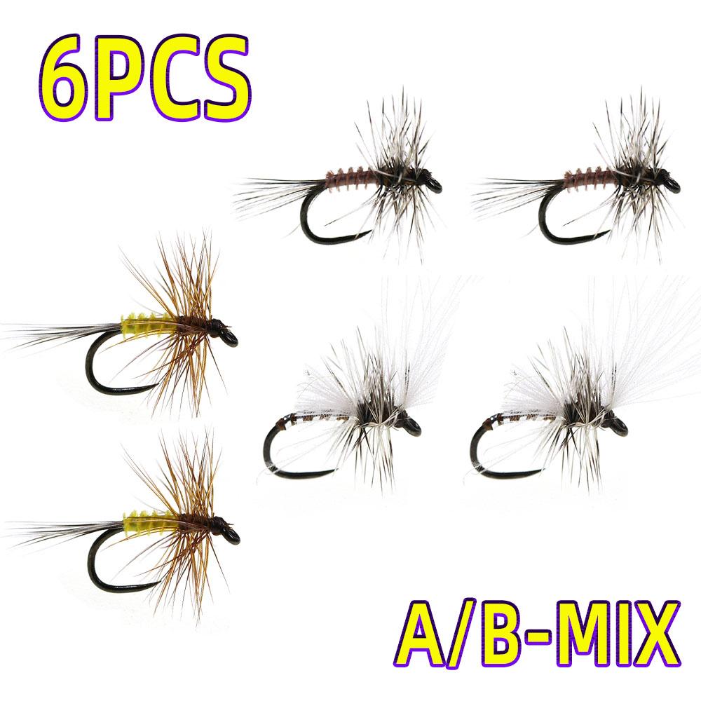 6шт#20 безбородая поденка комаров эмерджер и CDC парашют сухая мушка петух Hackle насекомое приманка для ловли форели хариуса окуня