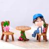 Декор Craft Мини-украшения Миниатюрный стол и стулья Сказочный сад Ландшафтный кукольный домик Аксессуары