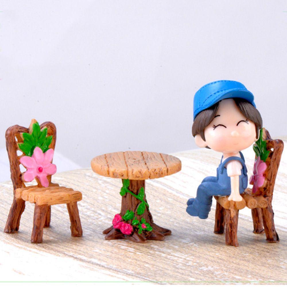 Декор Craft Мини-украшения Миниатюрный стол и стулья Сказочный сад Ландшафтный кукольный домик Аксессуары