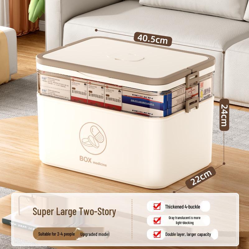 Large Multi-Layer Medicine Storage Box - Portable Family First Aid Kit