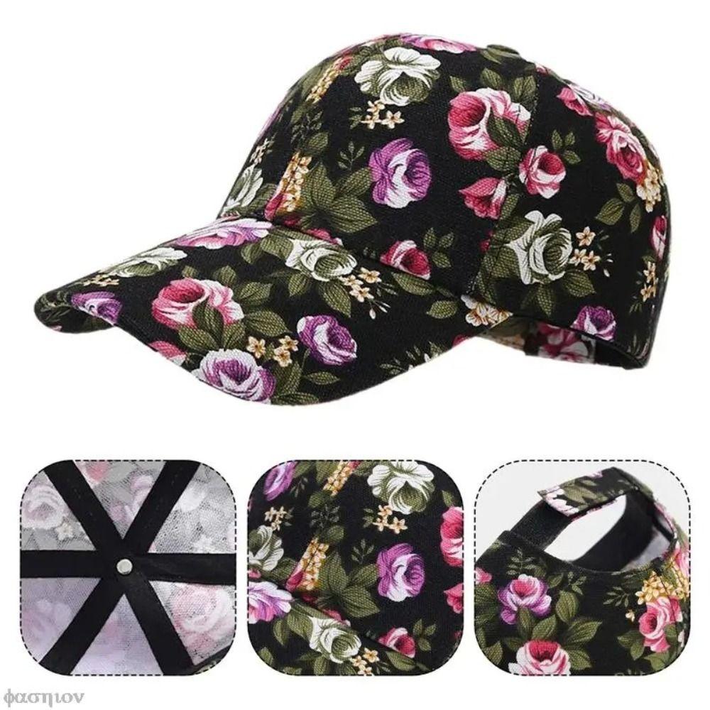 Flower Printed Baseball Cap Sun Protection Hip Hop Gorras Fashion Sport Snapback Hat  Outdoor