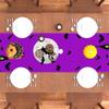 1pc Purple Halloween Table Runner with Castle  Ghost Pattern Dustproof Durable Tablecloth for Halloween Dining Room Decoration