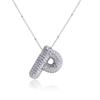Silver Color Silver Zircon Necklace Rhinestones Women Choker Simple Letter Pendant Necklace  Gift