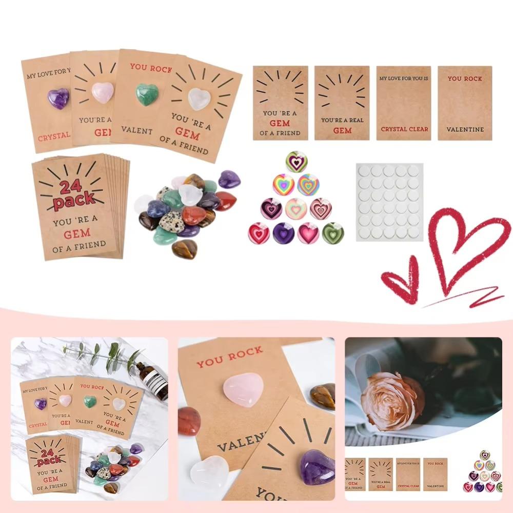 Valentines Day Gifts Valentine's Day Love Hearts Durable Heart Ornaments 24 Pack Valentines Cards