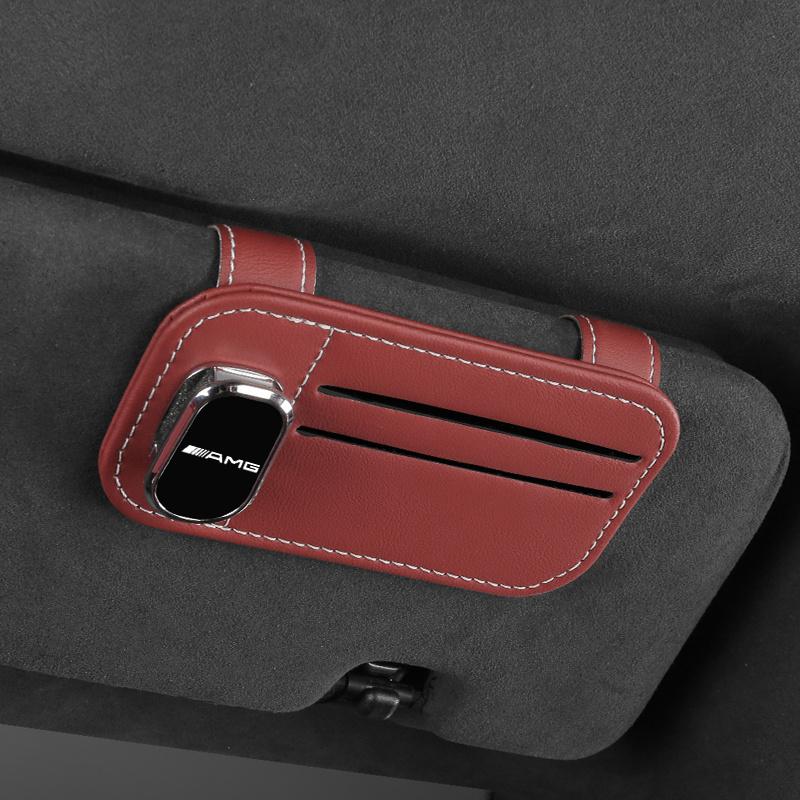 FHP3   New 2025 Leather Sunglasses Clip and Clip Car Sunshade Sunglasses Holder Magnetic Accessory For MERCEDES BENZ W211 W204 W210 W20