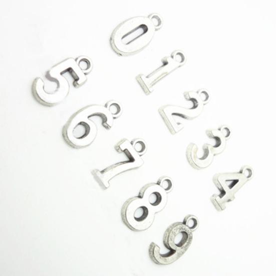 10 шт. 0-9 подвески в виде цифр, винтажные украшения в виде цифр, аксессуары для изготовления ювелирных изделий