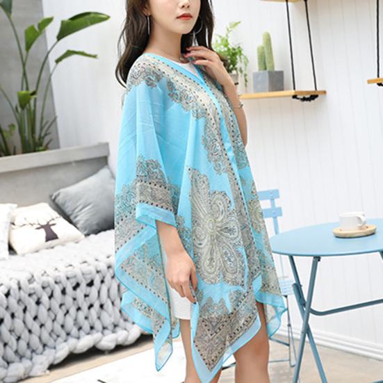 Women Shawl Cashew Print Beads Ladies Loose-fitting Sexy Cover Up for Vacation