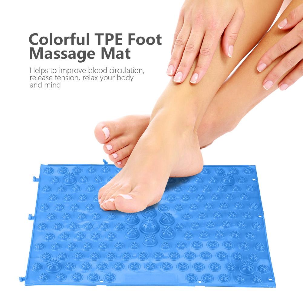Colorful TPE Foot Massage Mat Blood Circulation Tension Release Pad for Home Party Game Blue