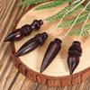 Wooden Reiki Pendulum Pendant Amulet Reiki Spiritual Pendulo Portable Round Cone Pattern