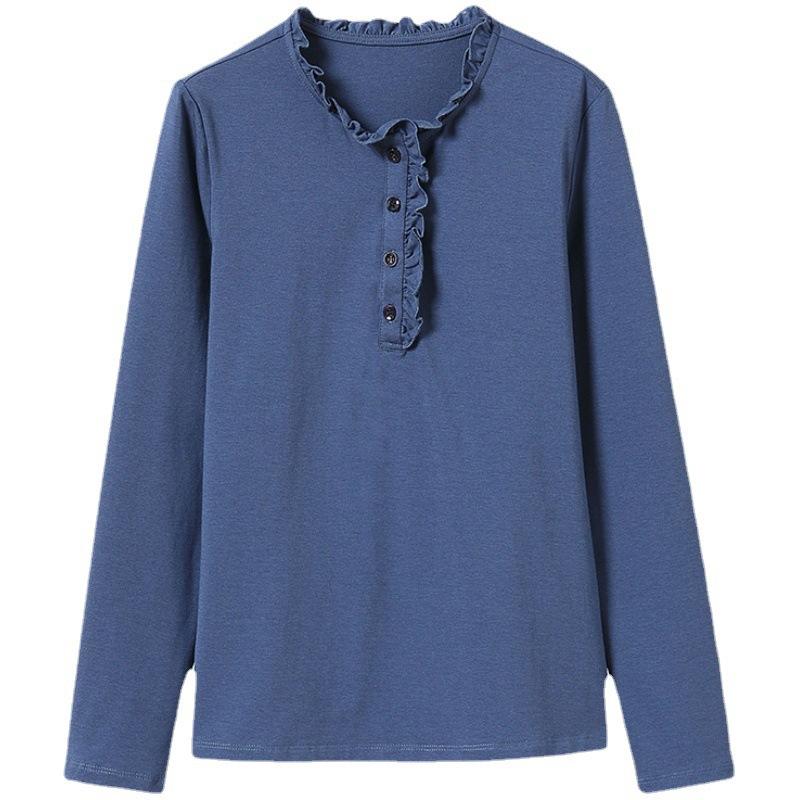 Women's Spring and Summer Vintage French Long Sleeve Large Size Lapel Breathable Long Sleeve