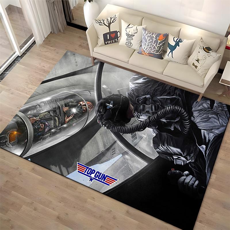 Aviation Pilot Theme Carpet with Fighter Jet, Top Gun Design Suitable for use as an anti-slip for living room bedroom sofas