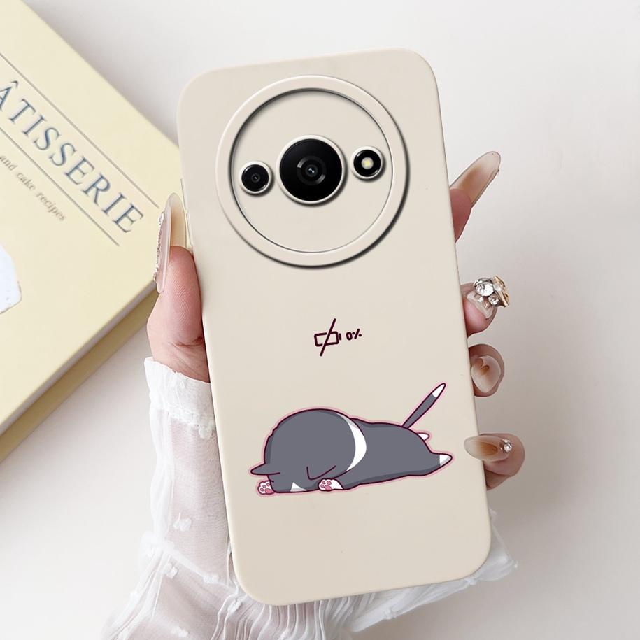 Чехол для Xiaomi Redmi A3 2024 Новый Модный Квадратный Силиконовый Цветочный Чехол для Защиты Объектива Камеры для Xiaomi Poco C61 RedmiA3 Бампер