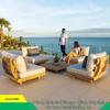 Waterproof Teak Outdoor Sofa Set - Solid Wood with Sun Protection for Garden, Hotel, or Sunroom